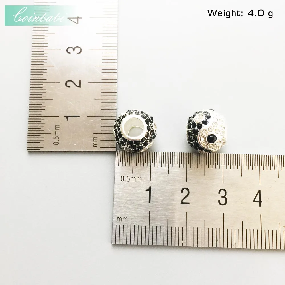 Beads Pendant Yin Yang Large Hole For Women Men Trendy Gift Europe Style Karma Silver Charm Jewelry Fit  Bracelet Necklace