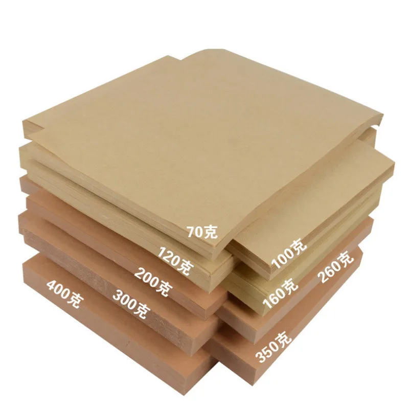 70-400GSM A4/A3 Brown Raw Wood Pulp Kraft Paper DIY Cover Handmade Origami Cardboard Printing Gift Packaging Decor Paper