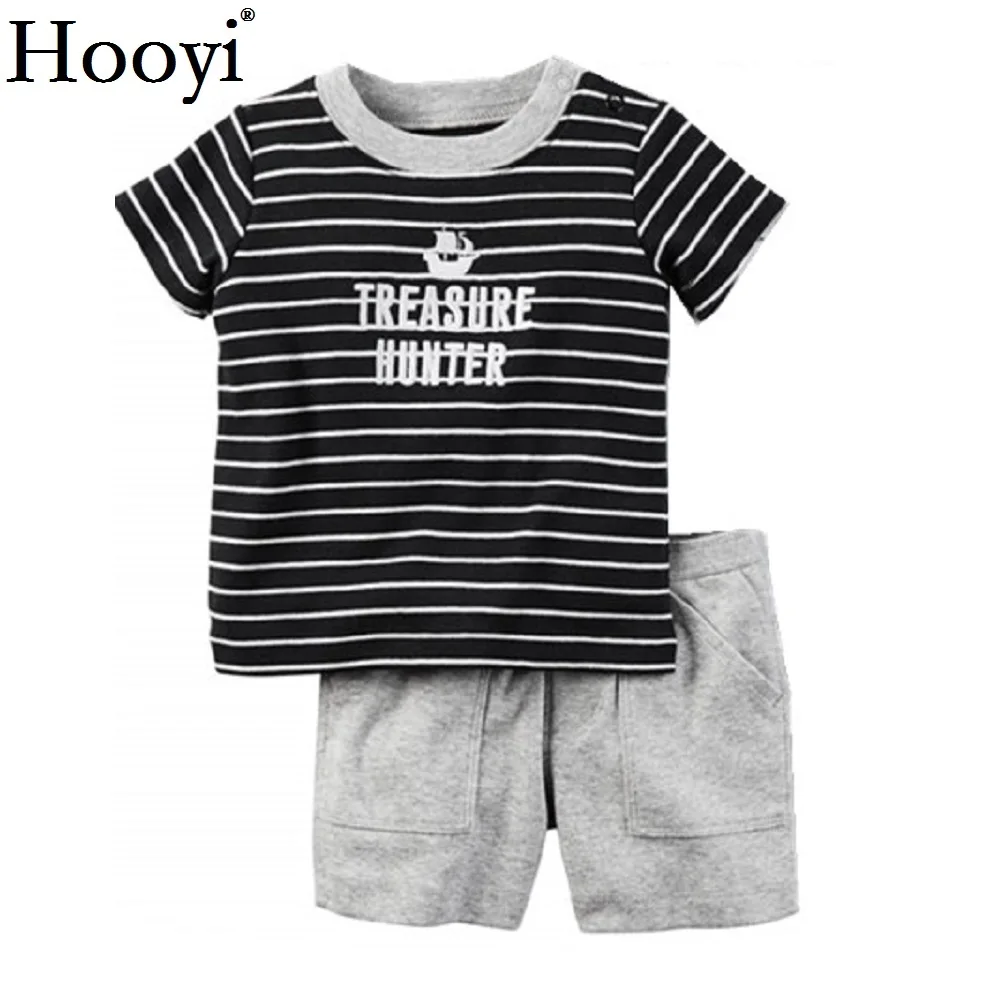 Pirate Captain Adorable Baby Boy Clothing Suit Toddler Clothes 2-Pieces Sets Summer Sailor Cotton Tee Shirt Shorts Pants Outfits