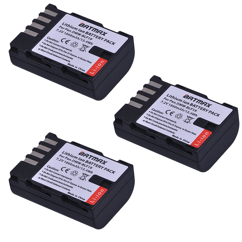 

3x DMW-BLF19 DMW-BLF19E DMW-BLF19PP BLF19 BLF19E BLF19PP Battery for Panasonic Lumix GH3 GH4 GH5 DMC-GH3 DMC-GH4 DMC-GH5 Cameras