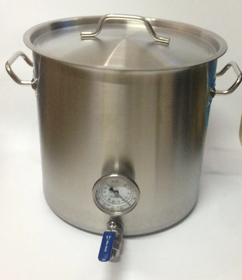 Heavy Duty Stainless Steel Stock Pot, brew kettle, Homebrew, With thermometer, Valve and all necessory fittings