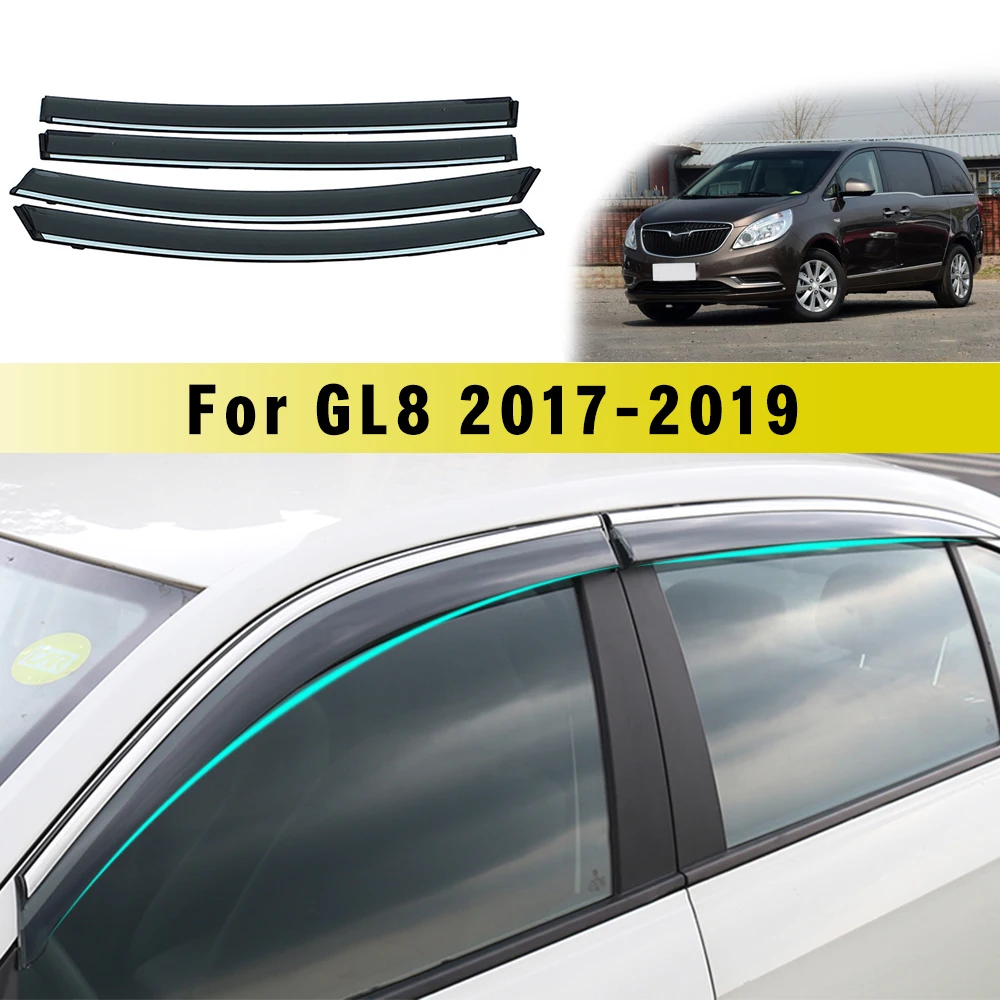 

For Buick GL8 2017 2018 Smoke Window Sun Rain Visor Deflector Guard Sunny visor Accessories 4Pcs