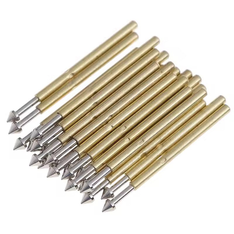 100pcs P75-E2 / P75-E3 ressort Test sonde PKnitting broche 1.3mm tête conique plaqué or 1.0mm dé à coudre
