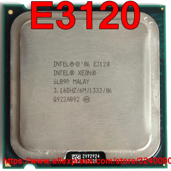 Original Intel CPU Xeon E3120 SLB9D 3.16 กิกะเฮิร์ตซ์/6 เมตร/1333 เมกะเฮิร์ตซ์ Dual - Core ซ็อกเก็ต 775 จัดส่งฟรีเท่ากับ E8500