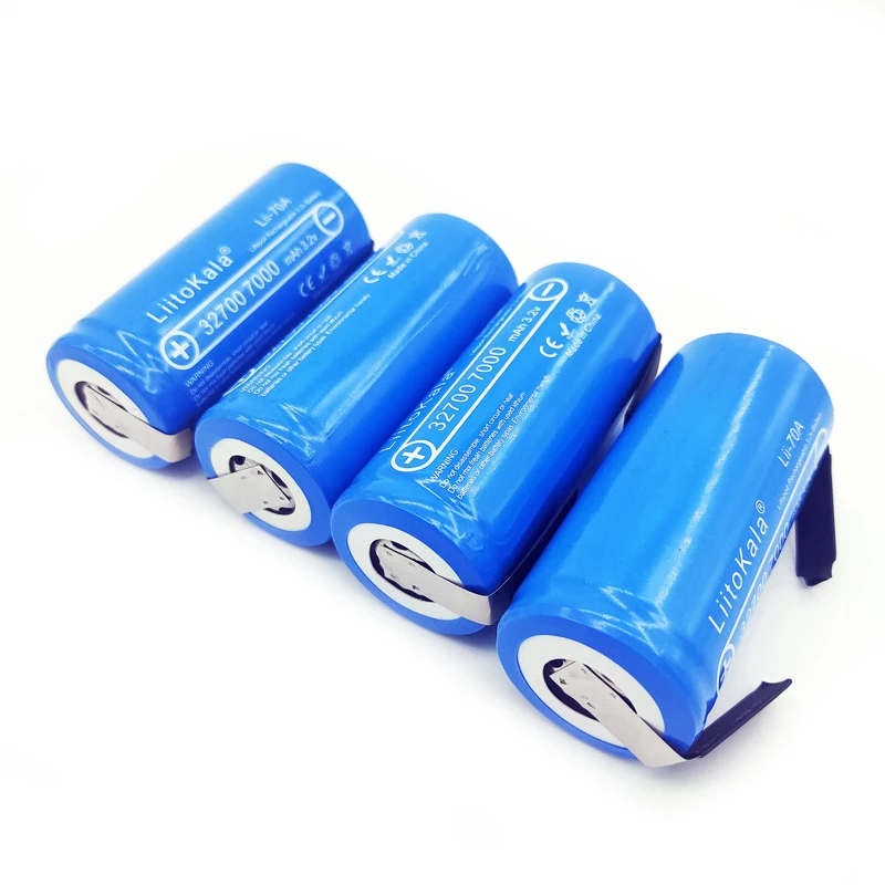 Gorący LiitoKala 3.2V 32700 7000mAh 6500mAh LiFePO4 bateria 35A ciągłe rozładowanie maksymalnie 55A wysoka moc + arkusze niklu