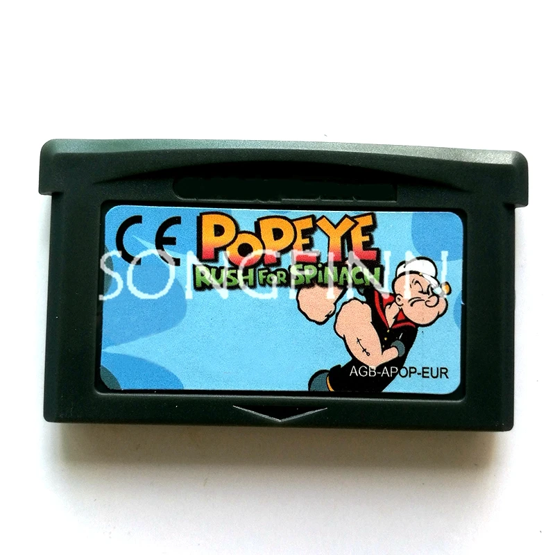 Popeye Rush for Spinach Memory Cartridge Card for 32 Bit Video Game Console Accessories