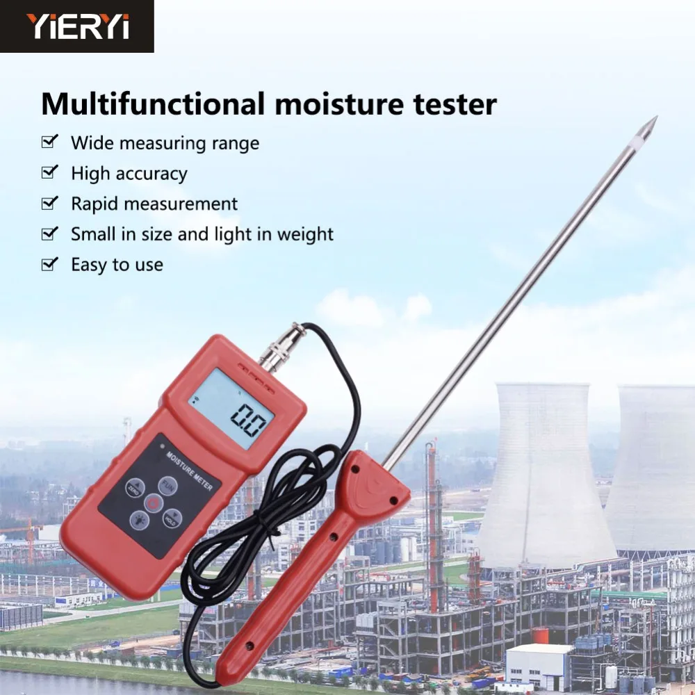 Yieryi MS350A Handheld Digital moisture meter for soil ,silver sand, chemical combination powder,coal  Chemical powder Tester