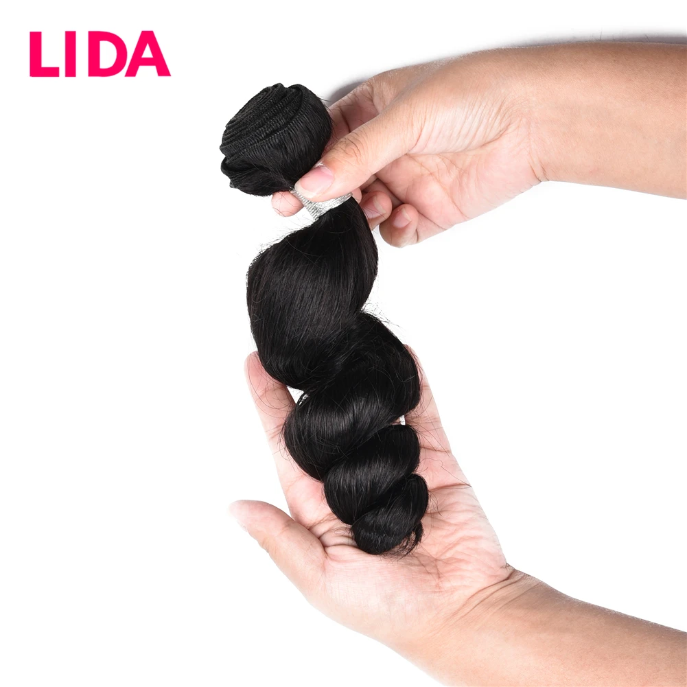 LIDA-extensiones de cabello 100% humano ondulado, mechones de cabello Remy chino, 16-26 pulgadas, a la venta