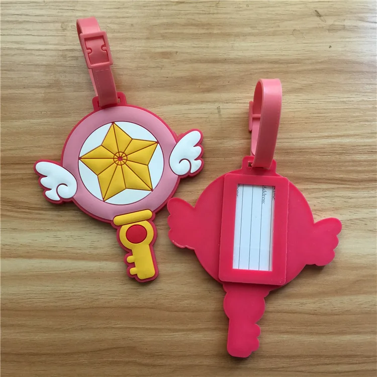 1pcs Key Shape Mini Card Captor Sakura Anime Action Figure Printed Wings Luggage Tag Boarding Pass Cartoon Bus Card Cover New