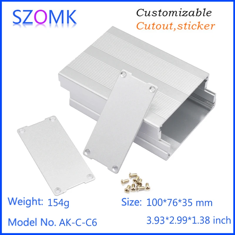 

10Pcs 35*76*100mm aluminum box power distribution box extrusion junction box szomk wall enclosure project box aluminum housing