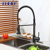 JIENI ORB Swivel Roated Kitchen Basin Sink Tap Spring Pull Out Solid Brass Faucet 360 Swivel Sprayer Kitchen Water Mixer Tap