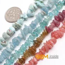 6-7mm Natural Stones Chips Gravel Beads for Jewelry Making Strand 15