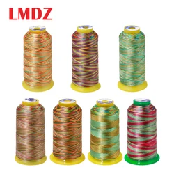 LMDZ 1Pcs 150D/3 Rainbow Color Sewing Thread Hand Quilting Embroidery Sewing Thread Variegated Polyester Needlework Fiber Yarn