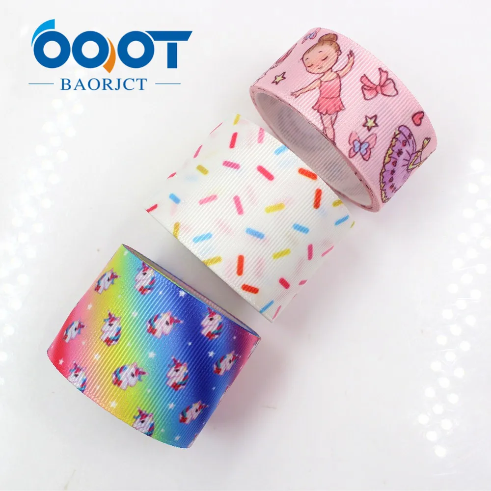 OOOT BAORJCT G-18815-947,25 mm 38 mm,10 yard Cartoon Ribbons Thermal transfer Printed grosgrain Wedding Accessories DIY material