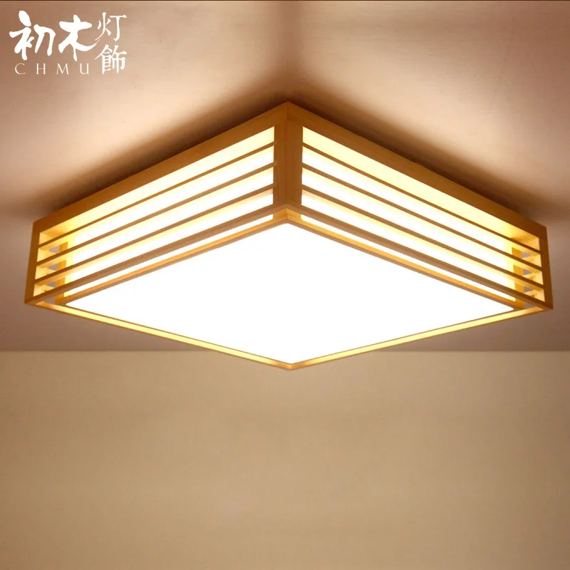 

Bedroom lamp simple modern Japanese style solid wood tatami lamps Nordic wood study room lamp living room tea room ceiling lamp