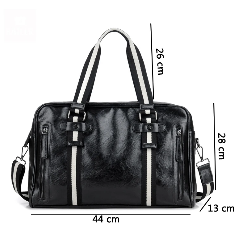 Bolso de mano de piel sintética para hombre, bolsa tipo mensajero para ordenador portátil, escolar, de viaje, de ocio, color negro