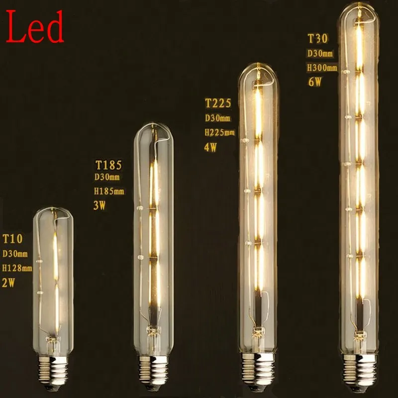 

220V Vintage Antique Retro LED Edison Bulb E27 Tube Light Bulbs Warm Yellow / Warm white Filament Edison Lamp(2W 3W 4W 6W)