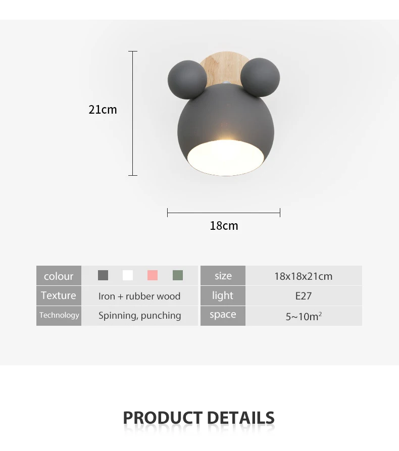 Applique murale colorée au design de dessin animé Mickey, design moderne, luminaire décoratif idéal pour une cuisine, un Restaurant ou une table de