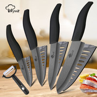 Ceramic Knife 3 4 5 6in Kitchen Chef Knives Paring Utility Slicing Chef Meat Black Zirconia Blade Color Anti-Slip Handle Cutter