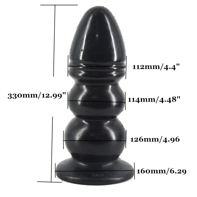 36*12.7cm Super big Anal Plug Black Anus Massage anal dilator Erotic Sex toy Butt Stopper Tower Shape giant anal dildo butt plug