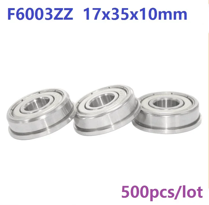 500pcs/lot F6003ZZ F6003 ZZ F6003Z F6003-ZZ 17x35x10 mm flange Ball Bearing deep groove 17*35*10mm metal shielded