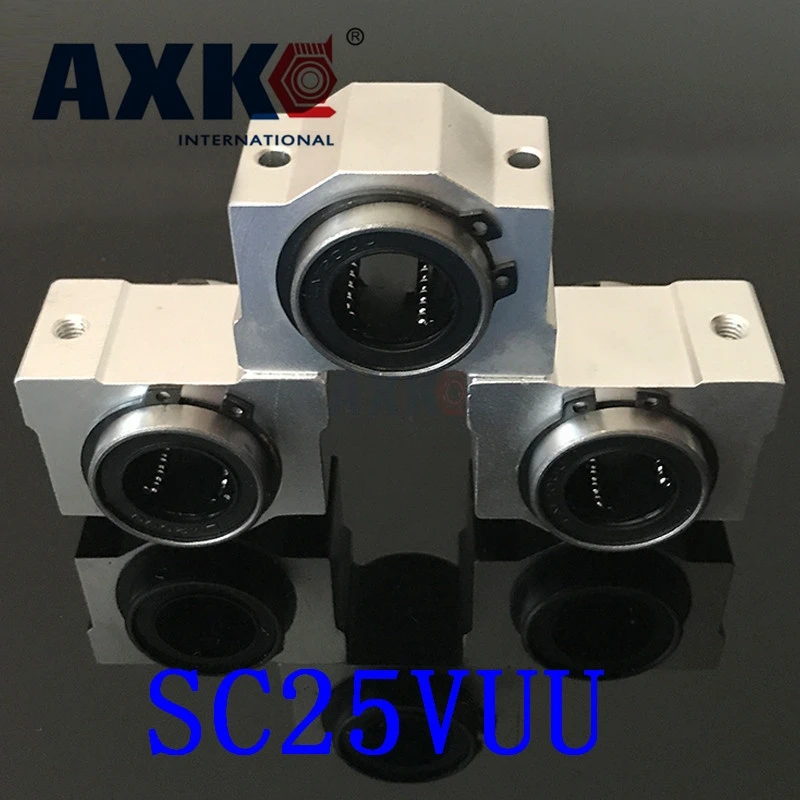 Cnc Router Parts 2pcs Sc25vuu Scv25uu Sc25v 25mm Linear Bearing Block Housing With Lm25uu Linearlager Inside For Shaft Rail