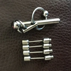 Adjustable Male Stainless Steel Urethral Sounding Stimulate Plug Stretching Bead Cock Penis Ring Chastity Belt BDSM Sex Toy