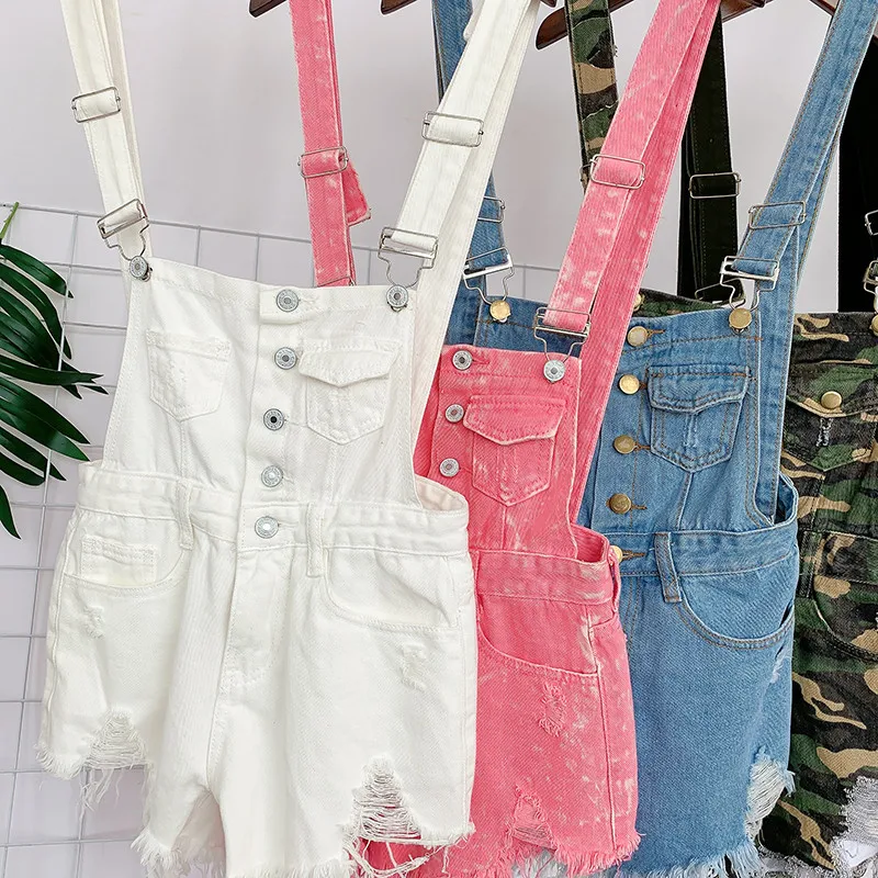 Women\'s Denim Overalls, Female Jumpsuit, Denim Rompers, Playsuit, Straps, Shorts, Fashion