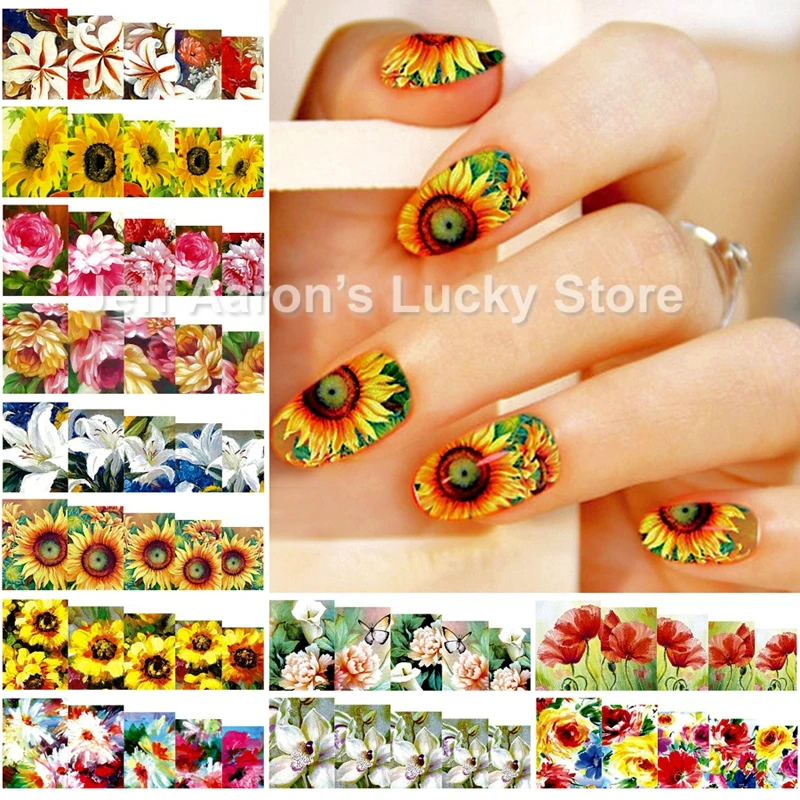 

12 Sheets Beauty Water Transfer Nail Stickers Decals For Nail Art Tips Decorations Manicure Supplies Tools Flower Designs 85364