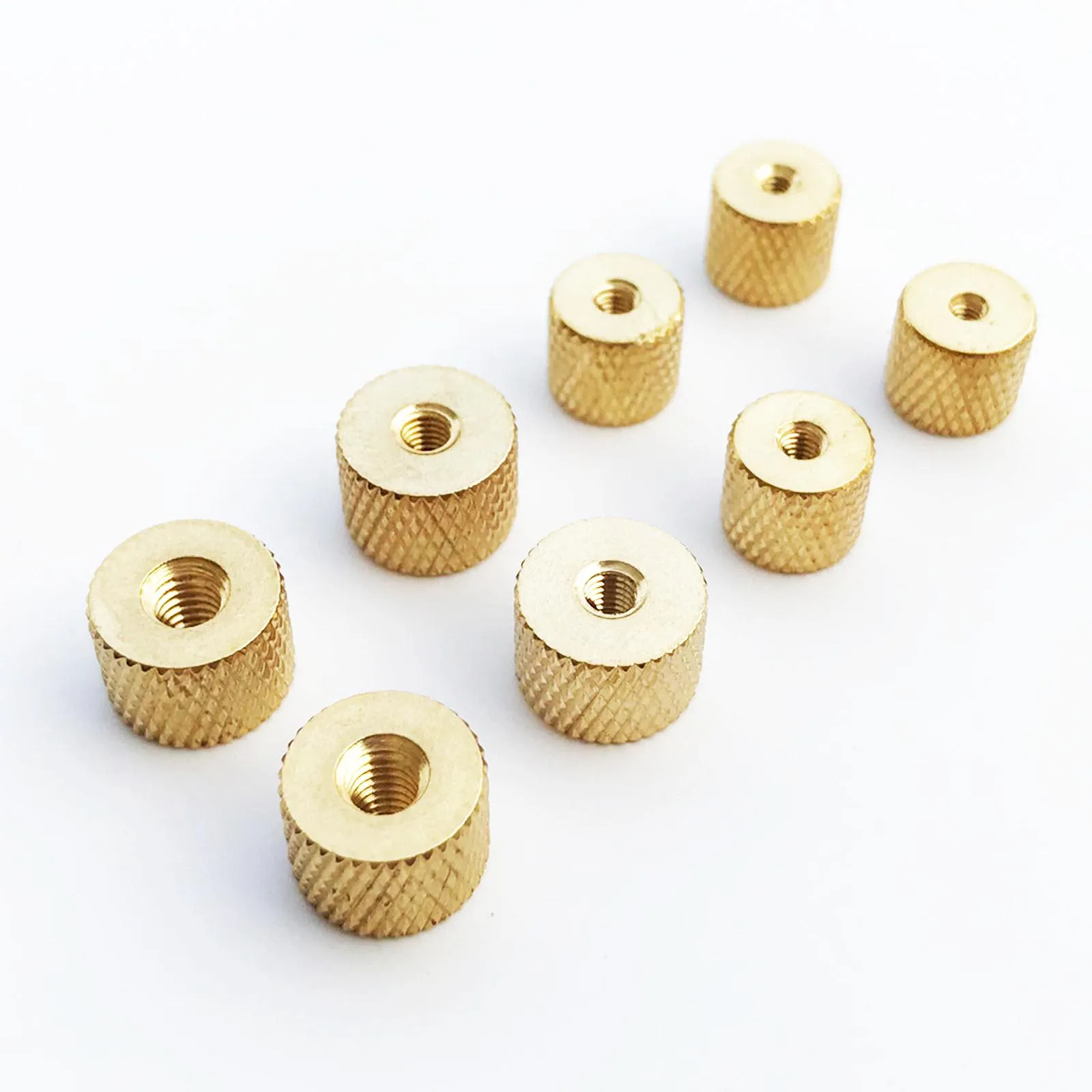 5pcs Brass Copper Cylindrical Adjusting Knurled Thumb Nut Pinapple Pattern Thumbnut for Air Water Cooling Fan PC Case Model DIY