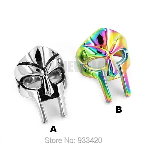 Wholesale! Multi Warrior Spartacus Mask Ring Stainless Steel Jewelry Fashion Punk Motor Biker Ring Wholesale SWR0562B