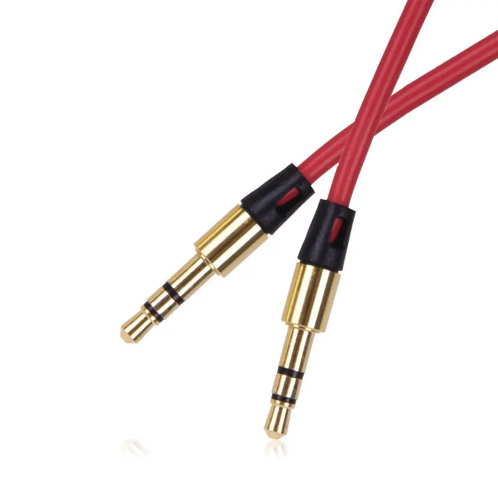 Premium Red Gold planted Aux Cable Stereo Audio 3.5mm Input Cord Male to Male 1M new