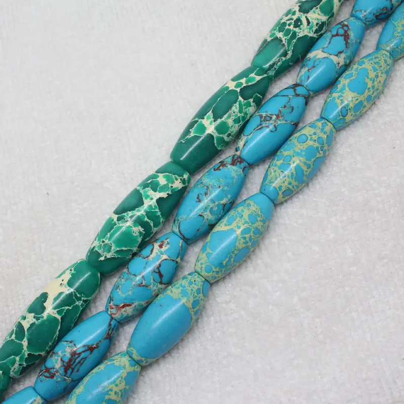 

Mini. Order is $7!14x40,13x30mm Skyblue,Green Emperor imperial Jaspers Oval measle Bead DIY Jewelry Making Loose Beads 15"