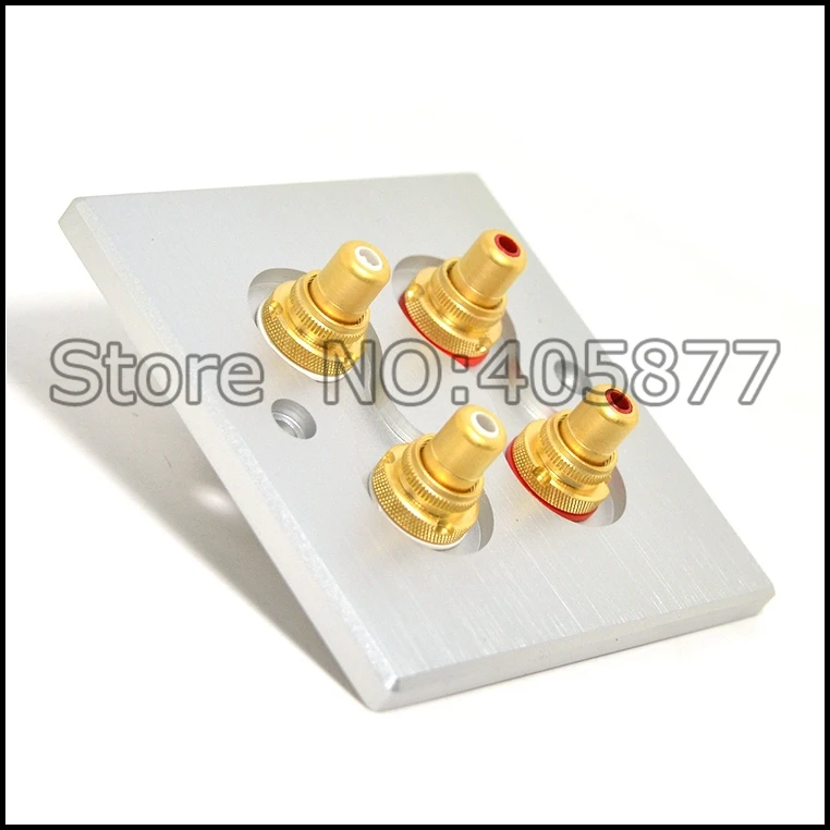 

Hi-End Home theater gold plated 2ways Wall RCA Socket hifi rca jack plug socket audiophile rca socket on the wall