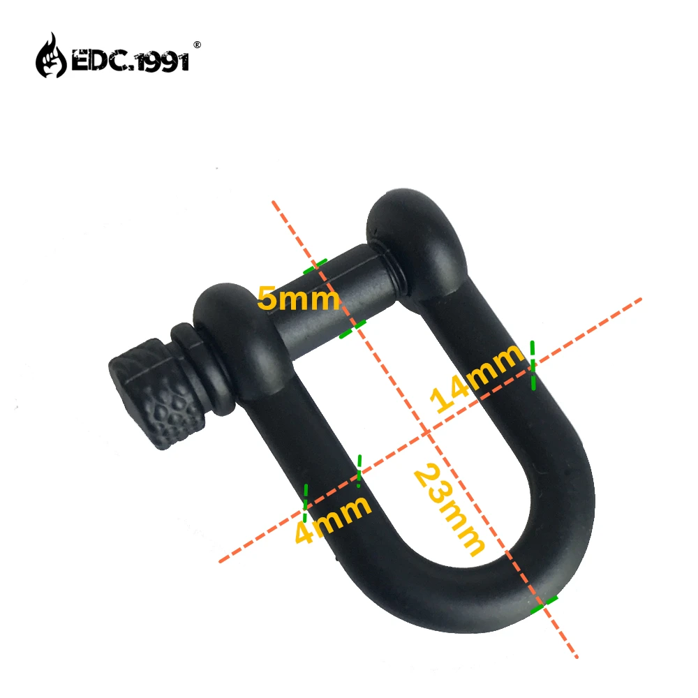 EDC.1991 10PCS Stainless Steel U Shape Shackle Anchor Shackle Adjustable Outdoor Rope Paracord Bracelet Buckle Outdoor Tool