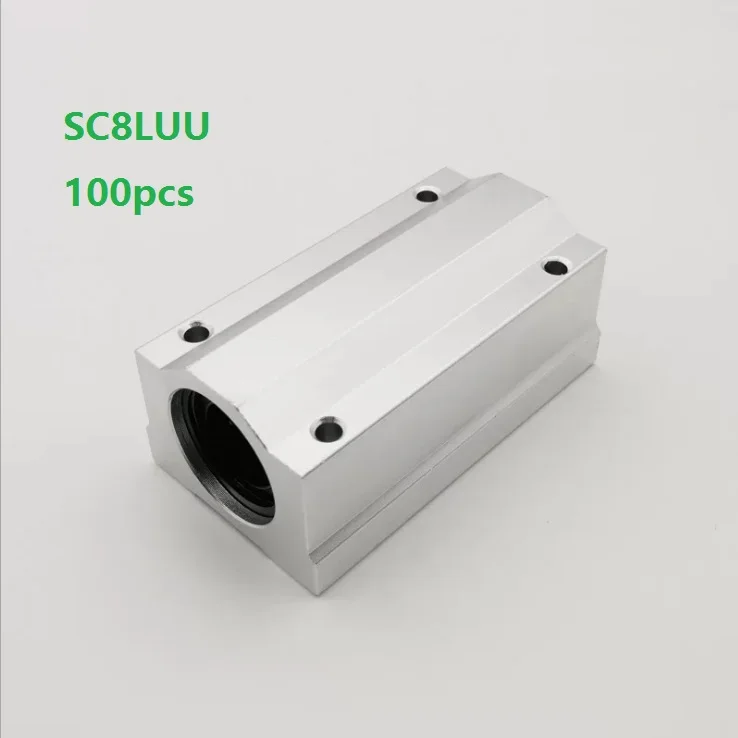 

100pcs/lot SC8LUU SCS8LUU long type linear case unit linear ball bearing blocks for 8mm linear shaft for CNC router