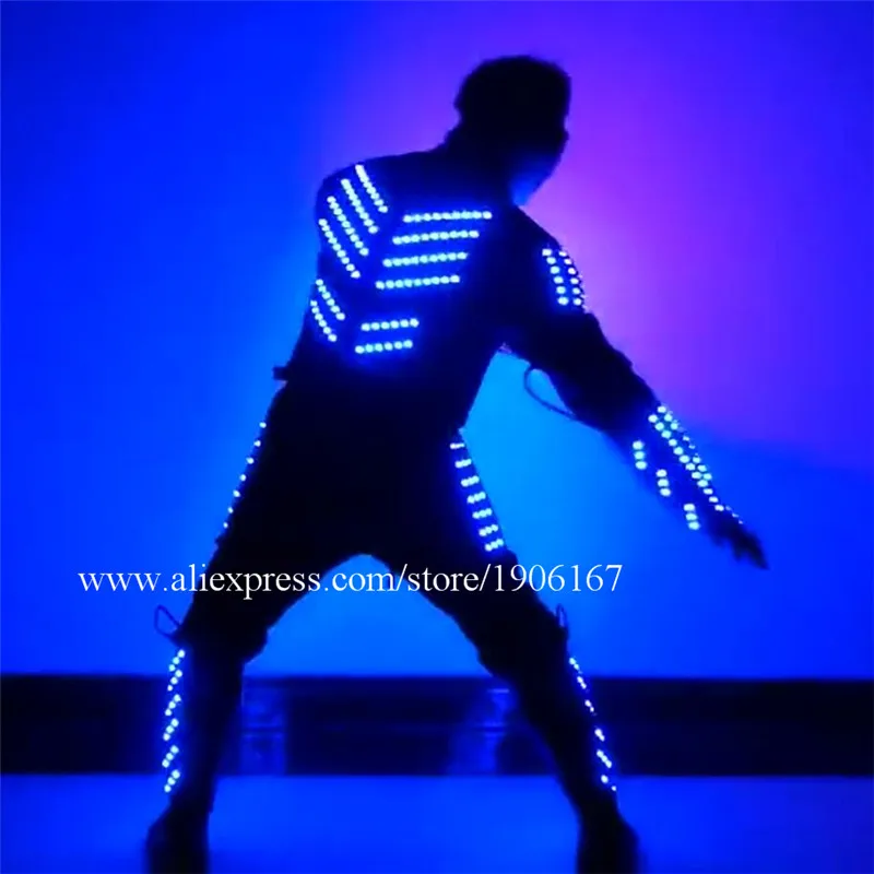 Colorful LED Luminous Robot Dance Suit Growing LED Light Up Stage Performance Ballroom Costume Event Party Supplies Led Clothes