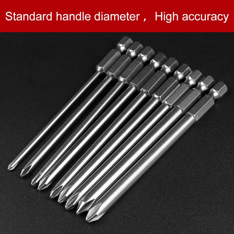 

9pcs S2 Alloy Steel 100mm Long Magnetic Hex Screwdriver Bit Set Magnetic Philips Screwdriver Set 1/4 Inch 6.35mm Shank