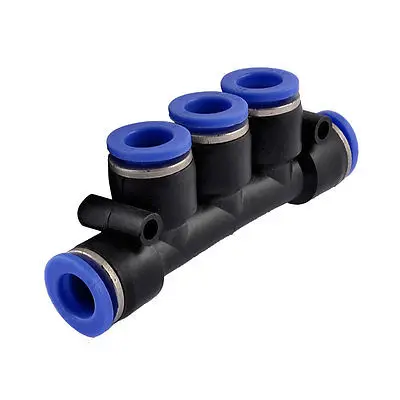 

10mm 5 Way Splitter Push in Connector Pneumatic Fittings Black