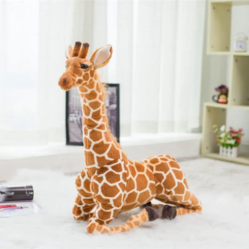 140Cm Giant Size Giraffe Knuffels Leuke Knuffeldier Zachte Giraffe Pop Verjaardagscadeau Kinderen Speelgoed