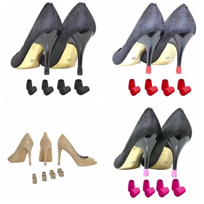 

20 Pairs / Lot Heel Protectors High Heeler Antislip Round Heel Stopper Latin Stiletto Dancing Cover For Bridal Wedding shoes