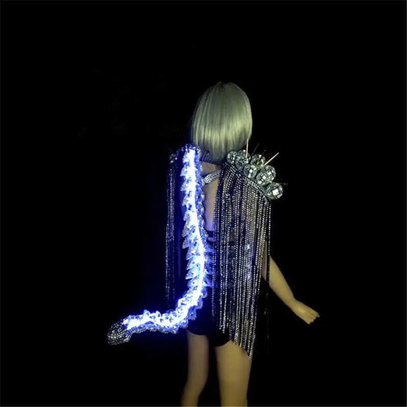 

BS006 Colorful /white led light costumes/ Bar party singer wears ballroom DJ disco dance dress/suit stage catwalk cosplay show