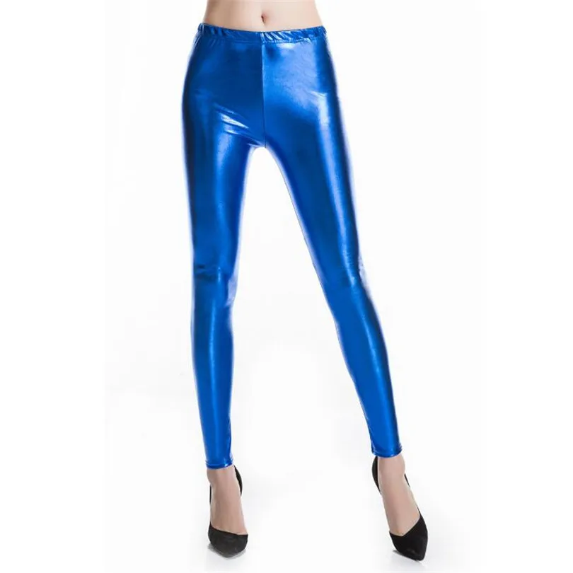 YGYEEG Punk Rock Style PU Faux Leather Women Leggings Purple Gold Metallic Sexy Bright Sequin Pants Shining Fitness Legging 2022