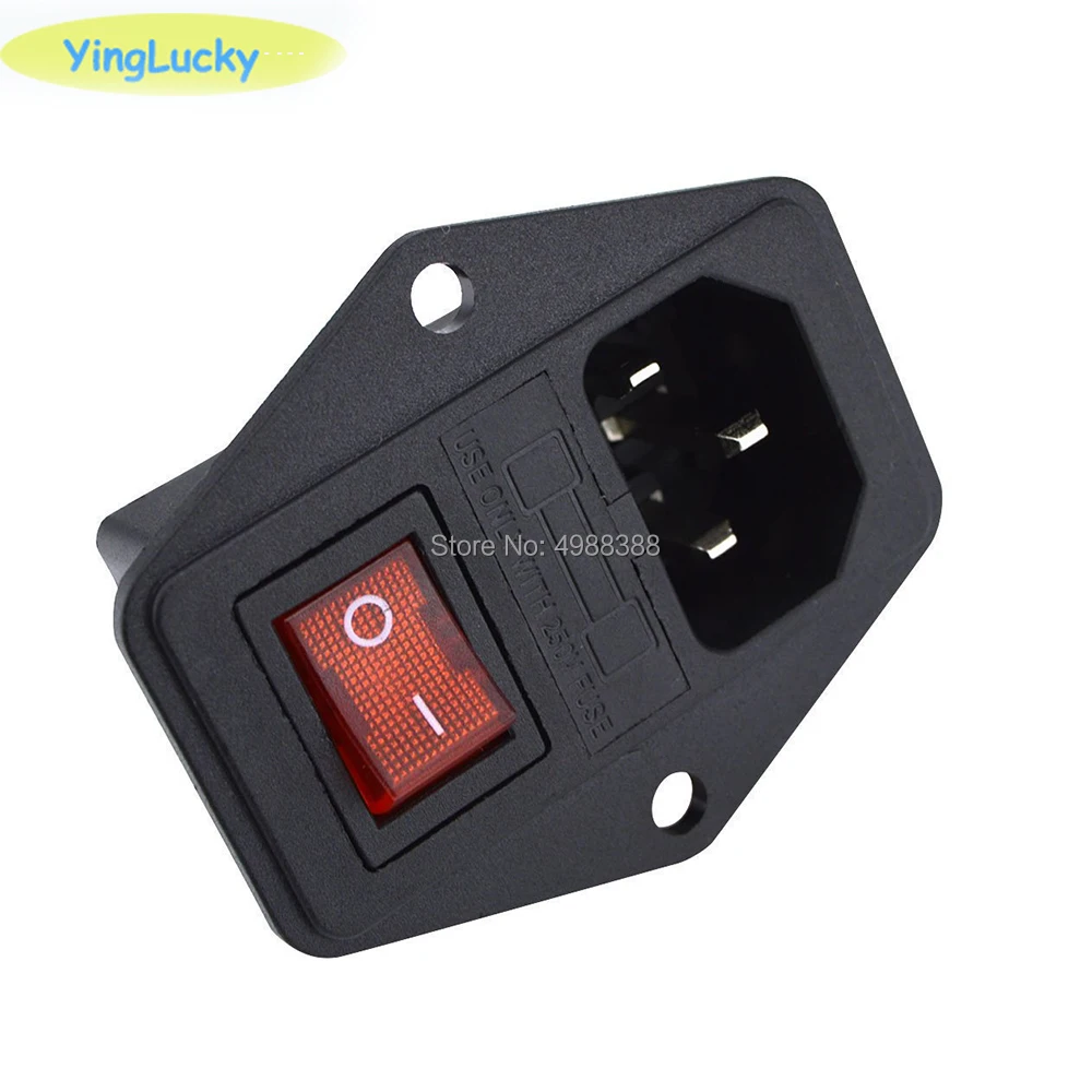 yinglucky jamma arcade ON/OFF switch Socket with female plug for power supply cord Jamma arcade machine IO switch with Fuse