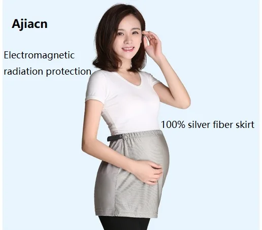 

Ajiacn EMF radiation shielding maternity skirt,silver fiber material,versatile & durable,radiation proof skirt,half surrounded.