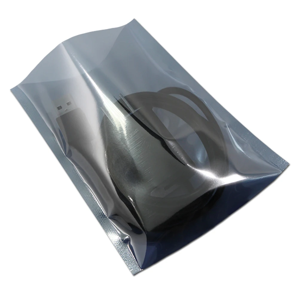 300Pcs/ Lot 10*12.5cm Open Top HDD Anti Static Shielding ESD Plastic Storage Bag Antistatic Package Bag Anti-Static Poly Pouch