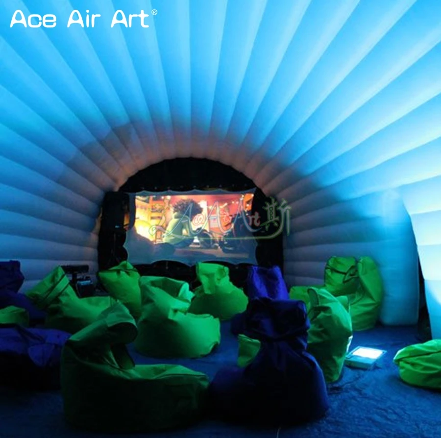 2021 Giant Outdoor Comfortable Custamized Film Tunnel Tent Inflatable Cinema Igloo,Mobile Movie Theater Dome House For Sale