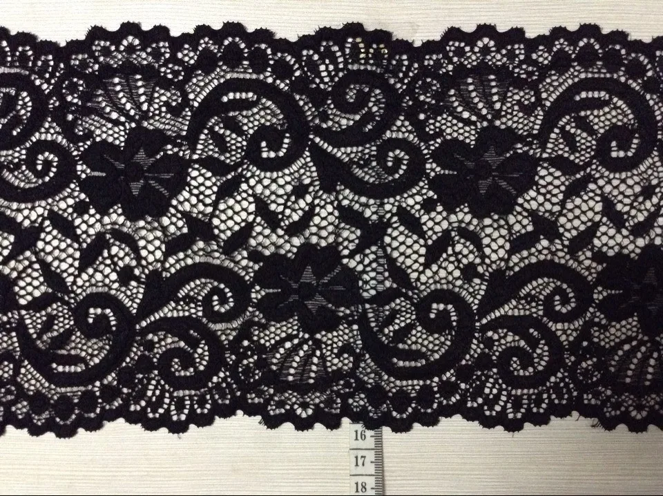 

16.5cm luxurious and exquisite elastic jacquard lace, soft and elegant lace trimming,XERY-YXF4