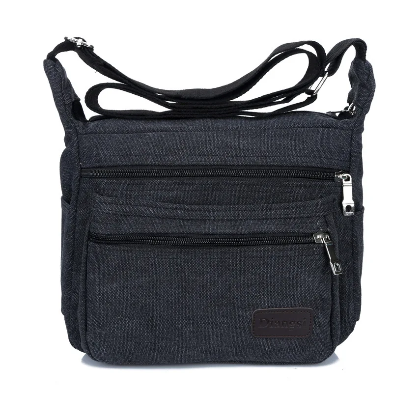 Vintage Men\'s Crossbody Bag Canvas Shoulder Messenger Bags Handbag Leisure Travel Zipper Men Bags PT1093