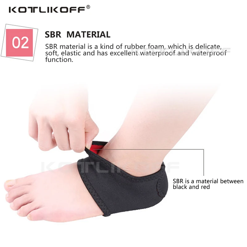 KOTLIKOFF Heel Cushion Socks For Men Women Plantar Fasciitis Achilles Tendonitis Calluses Spurs Cracked Pain Relief Inserts Pads